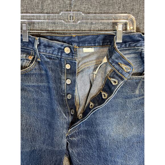 Levi's 501 XX Jeans Men's Size 35 X 30 Denim Blue Button Fly Med Wash Straight - Picture 2 of 9